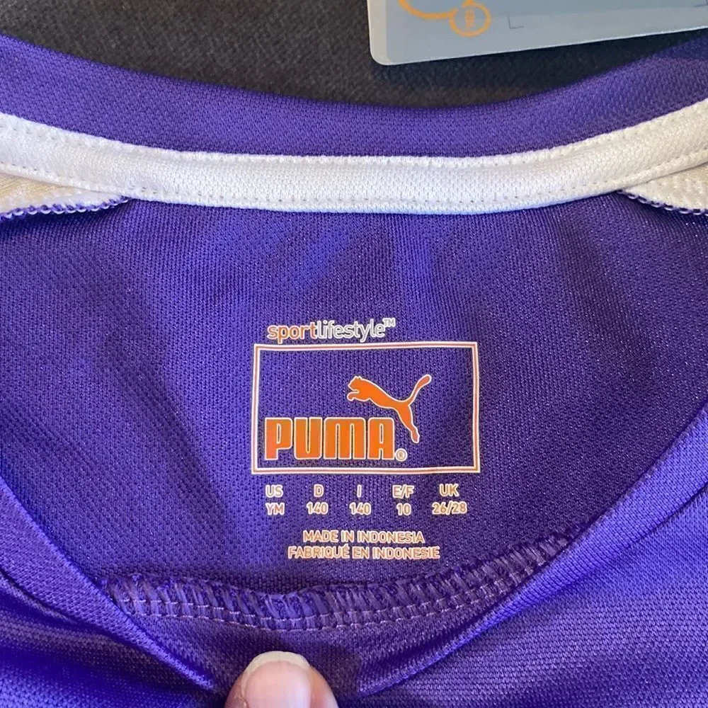 Girls Puma Purple and White T-Shirt Size Youth M NWT